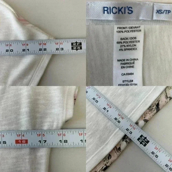 Ricki's Cut Out Back Drapey Knit Top T-Shirt Blouse Pink Grey Ivory Size XS - Picture 12 of 15